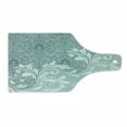 thumbnail image 1 of Vintage Cutting Board, Retro Floral Ivy Leaves with Swirls Abstract Vector Art, Decorative Tempered Glass Cutting and Serving Board, Wine Bottle Shape, Slate Blue Pale Blue, by Ambesonne, 1 of 1