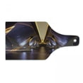 thumbnail image 1 of Vintage Cutting Board, Sci Fi Style Modern Road Tunnel Urban Life Show City Image, Decorative Tempered Glass Cutting and Serving Board, Wine Bottle Shape, Purple and Yellow, by Ambesonne, 1 of 1