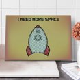 thumbnail image 1 of Vintage Cutting Board, Words with Radiant Tone Futuristic Spaceship Rocket Moon Cosmos Universe Humor Art, Decorative Tempered Glass Cutting and Serving Board, Large Size, Multicolor, by Ambesonne, 1 of 1
