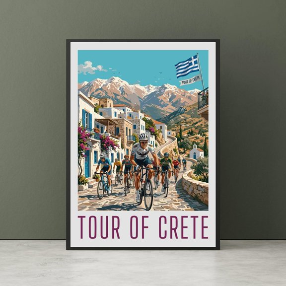 Vintage Cycling Road Bike Racing Accent Portrait Decor Unframed Paper Print