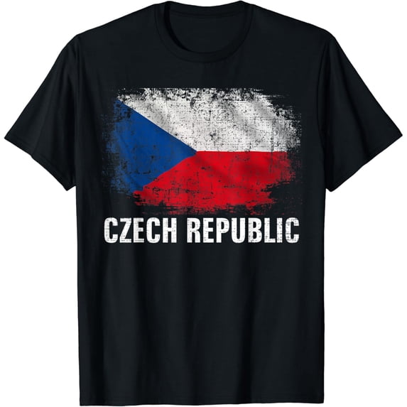Vintage Czech Republic Flag Gift T-Shirt mens t shirt,black,women,funny,misfits,men,journey