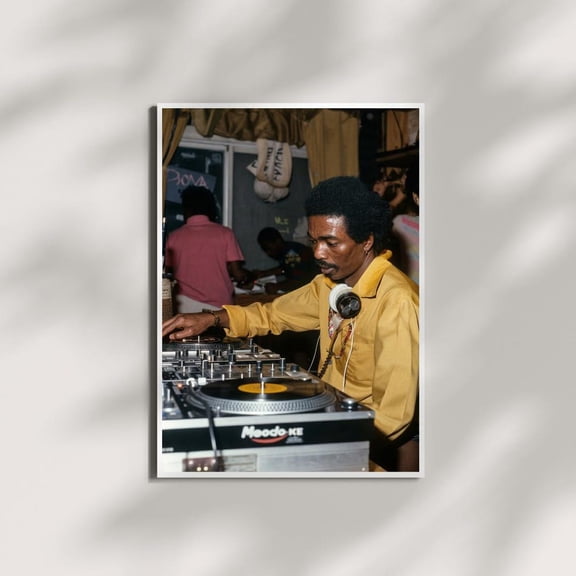 Vintage DJ Plays Set Photography Music Wall Art, Unframed Poster