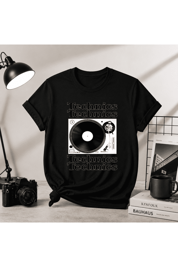 Vintage DJ Turntable Technics Style Graphic Music Unisex T-Shirt V25428, S-5XL