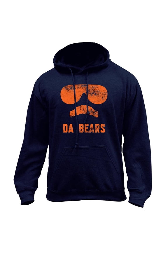 Vintage Da Bears Ditka Funny Joke Pullover Hoodie (Large, Navy/Orange)