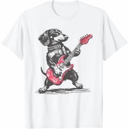 Vintage Dachshund Guitar T-Shirt
