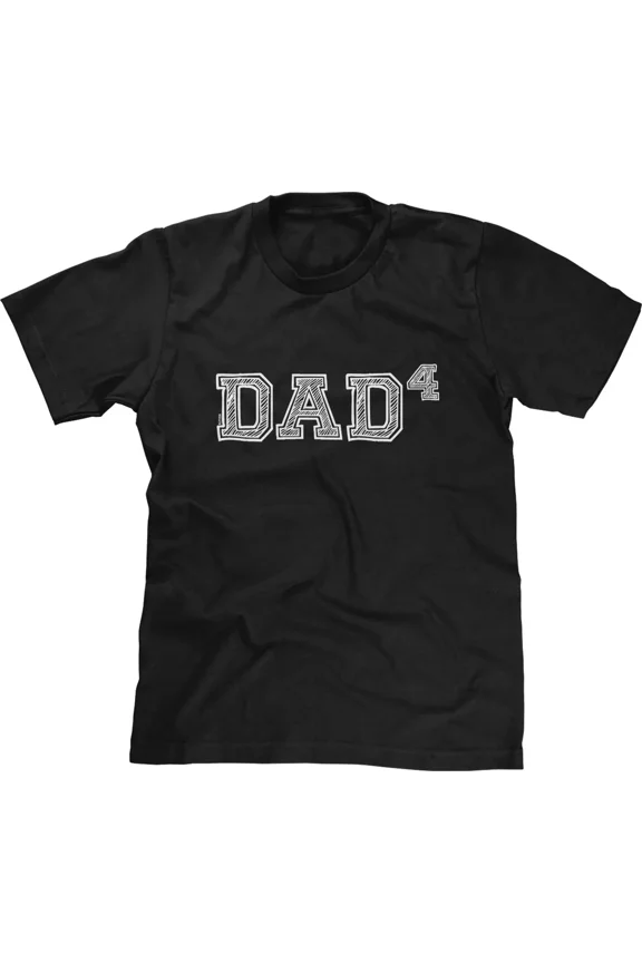 Vintage Dad Of 4 Fourth Power Fathers Day Gift Present Math Nerd Geek Papa Pops Mens Tee - Perfect Gifts For Everyone