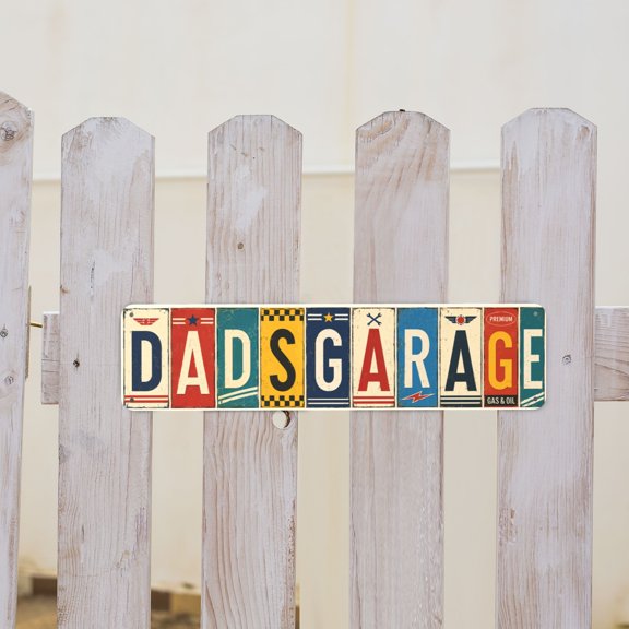 Vintage Dad Street Name Metal Tin Sign For Home Wall Decor Gift For Father 4x16 Inch