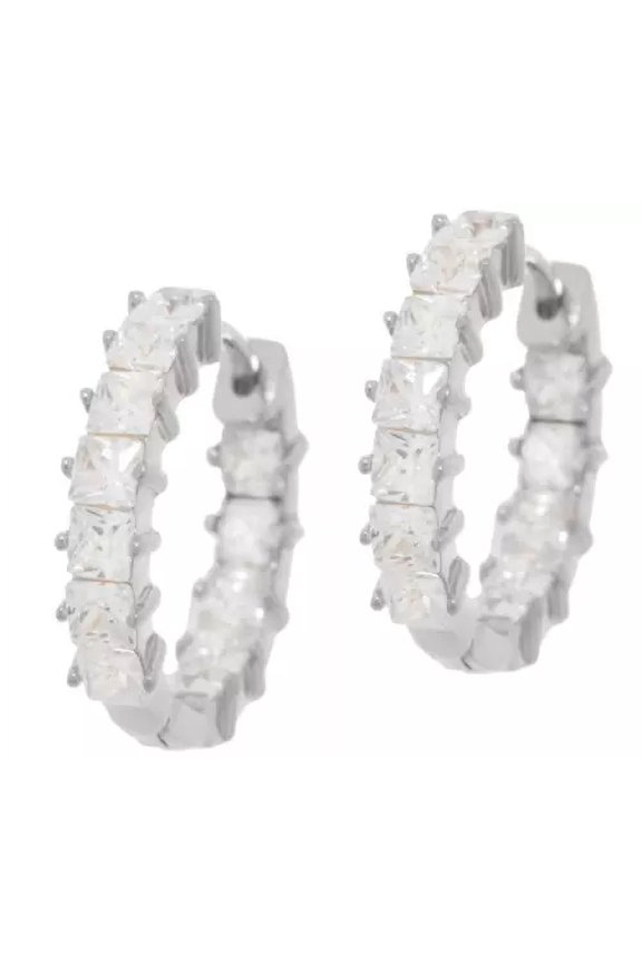 Vintage Dainty Princess Cut Emerald 925 Sterling Silver Stud Claw Post Earrings