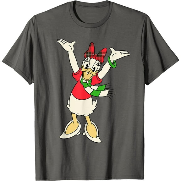 Vintage Daisy Duck Holiday Cheer Christmas DTG Print Unisex T-Shirt,Charcoal Color,Size 3XL