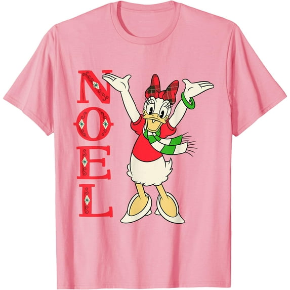 Vintage Daisy Duck Noel Holiday Christmas DTG Print Unisex T-Shirt,Light Pink Color,Size 3T