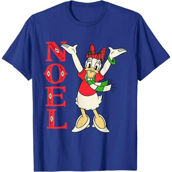 Vintage Daisy Duck Noel Holiday Christmas DTG Print Unisex T-Shirt,Royal Blue Color,Size 2T