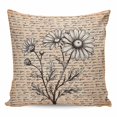 thumbnail image 1 of Vintage Daisy Flower Pillow Covers 26x26 Inch Decorative Throw Pillow Cover, Farmhouse Country Floral Plant Sofa Pillowcases Accent Cushion Case Home Decor Bedroom Living Room, 1 of 6