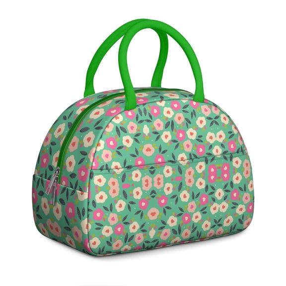 Vintage Daisy Lunch Box - Retro 70s Flower Power Print, Leakproof Insulated Cooler for Picnics (Spring/Summer Style)
