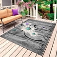 thumbnail image 1 of Vintage Daisy Outdoor Rug for Patio/Deck/Porch, Non-Slip Large Area Rug 5 x 8 Ft, Gray Farmhouse Botanical Floral Butterfly Indoor Outdoor Rugs Washable Area Rugs, Camping Rug Carpet Runner, 1 of 8