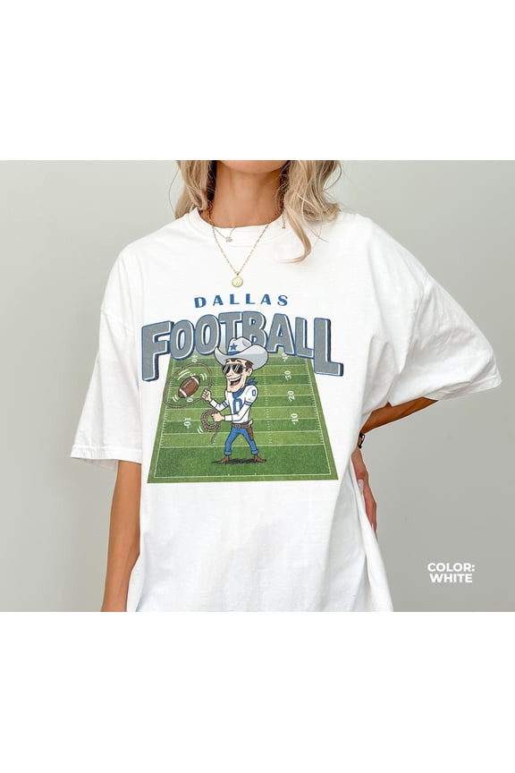 Vintage Dallas Football Shirt, Cowboys Mascot Shirt, Dallas Football Crewneck Tee, Football Shirt, Game Day Tee, Dallas Gift