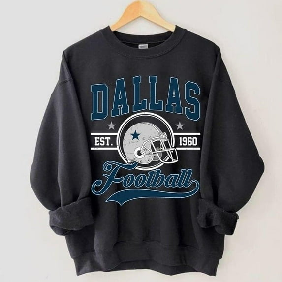 Vintage Dallas Football Sweatshirt, Dallas Game Day Shirt, Dallas Shirt, Game Day Shirt,Black Color,Size XL