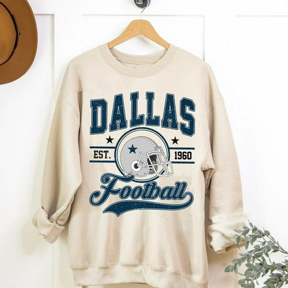 Vintage Dallas Football Sweatshirt, Dallas Game Day Shirt, Dallas Shirt, Game Day Shirt,Sand Color,Size L