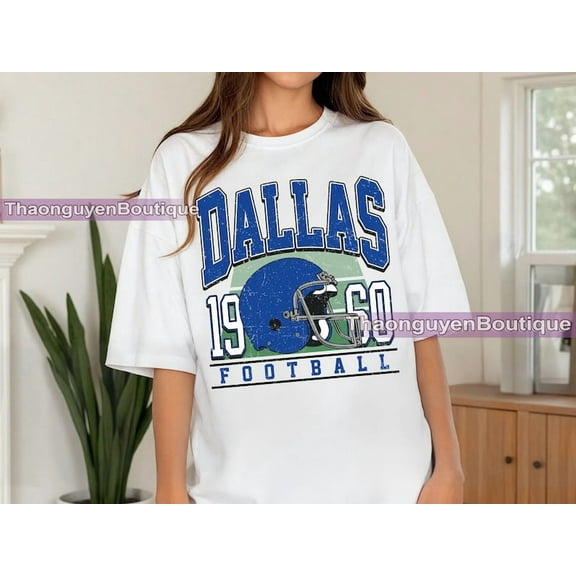 Vintage Dallas Football tshirt | Vintage Style Dallas Football Crewneck tshirt | Dallas tshirt | Sunday Football ,White Color,Size M