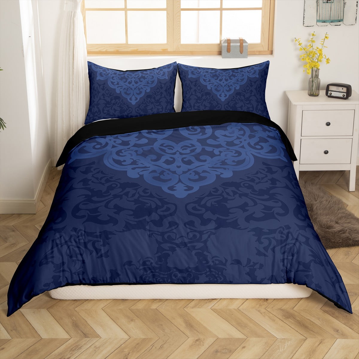 Vintage Damask Duvet Cover Set Gothic Queen Bedding Sets,Victorian ...