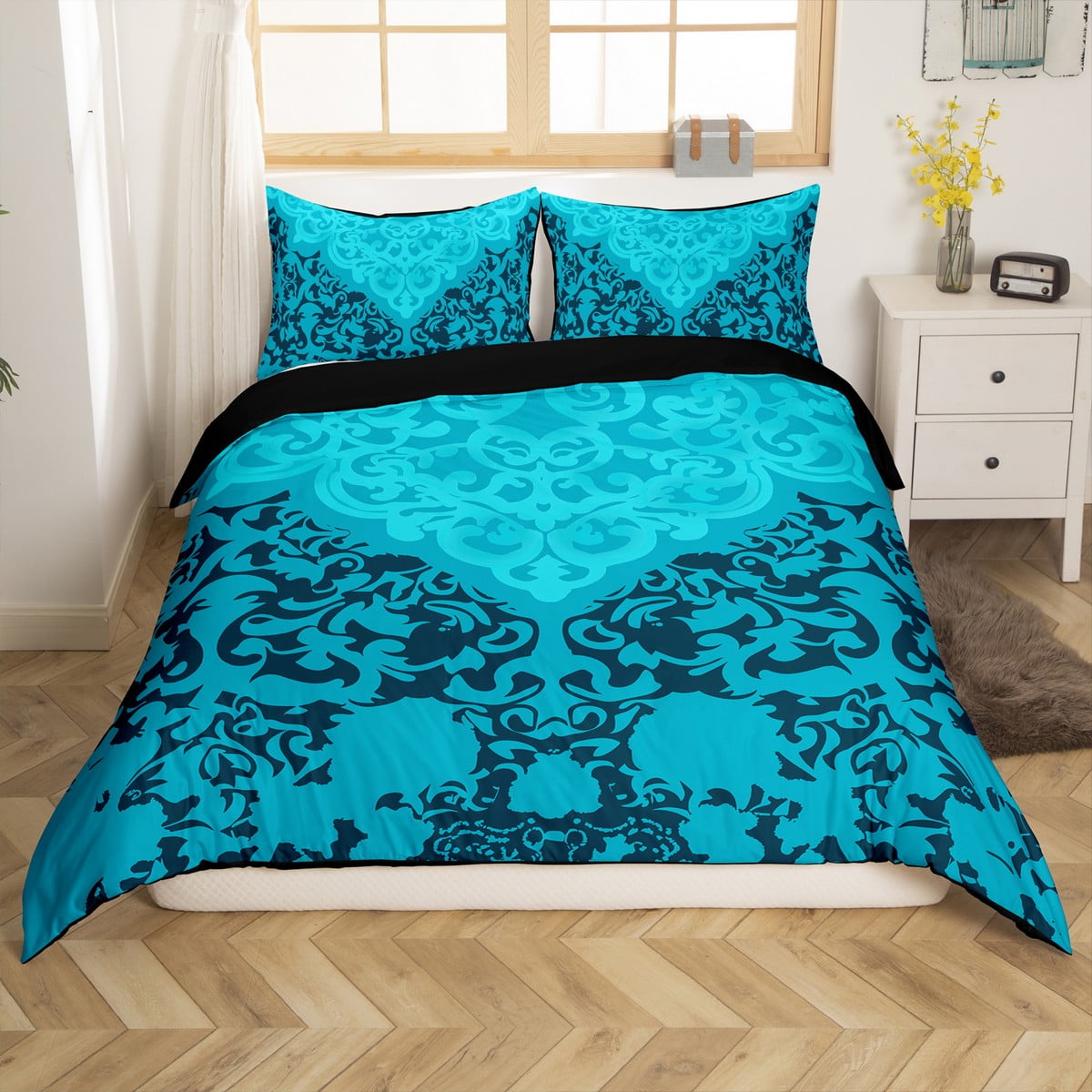 Vintage Damask Duvet Cover Set Gothic Queen Bedding Sets,Victorian ...