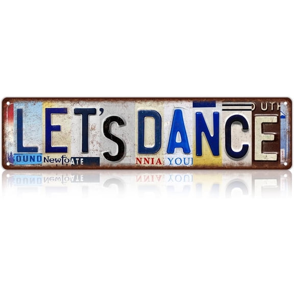 Vintage Dance Street Sign Wall Decor Metal Tin Sign for Bar or Party, 16 x 4 Inch