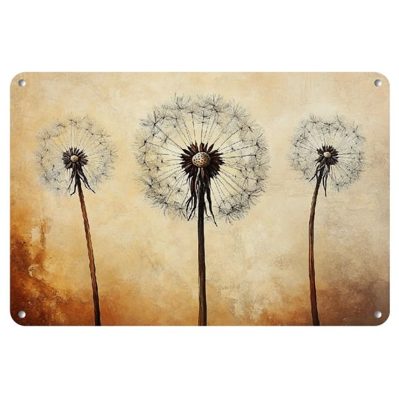 Vintage Dandelion Painting Metal Iron Sign - 12x8 inches | Ideal for Home Bar, Pub, Cafe & Living Room Decor | Easy-to-Install Wall Art | Unique Gift Idea, Dandelion Wall Art Decor