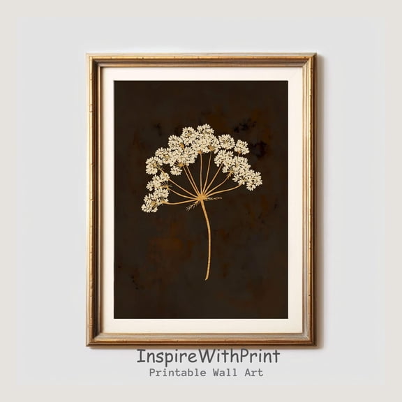 Vintage Dark Flower Art, Dark Botanical Print, Moody Floral Printable Wall Art, Boho Floral Print, Rustic Flower Wall Art, Wildflower print, Size 16x24 UNFFRAMED F03.1.5l1673