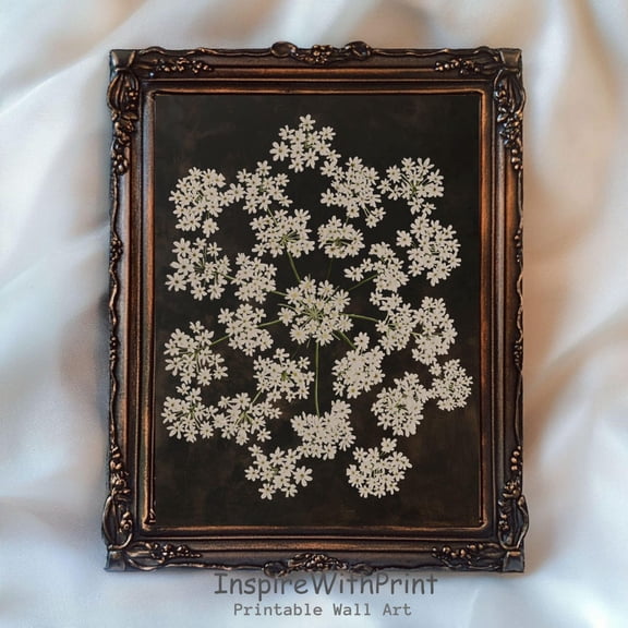 Vintage Dark Flower Print, Moody Floral Art Printable Dark Botanical Print, Cottage Core Print, Neutral Art Print, Antique Wildflower Print, Size 8x12 UNFFRAMED F03.1.5l1344