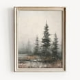 thumbnail image 1 of Vintage Dark Forest Print, Moody Woodland Wall Art, Neutral Rustic Tree, Misty Nature Landscape, Atmospheric Forest Decor Home Decor #1598, Unframed Poster Size 12x18, 1 of 4