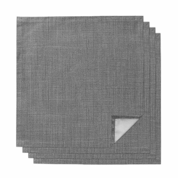 Vintage Dark Gray Cloth Napkins, Farmhouse Retro Solid Color Linen Texture Washable and Reusable Dinner Napkins Set of 4, Table Napkin for Kitchen Party Birthday Wedding Hotel Housewarming 20"x20"