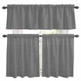 thumbnail image 1 of Vintage Dark Gray Kitchen Curtains Sets for Windows 36 Inch Length, Farmhouse Retro Solid Color Linen Texture Rod Pocket Window Treatments Tier Curtains and Valances Set for Bedroom/Bathroom, 1 of 8