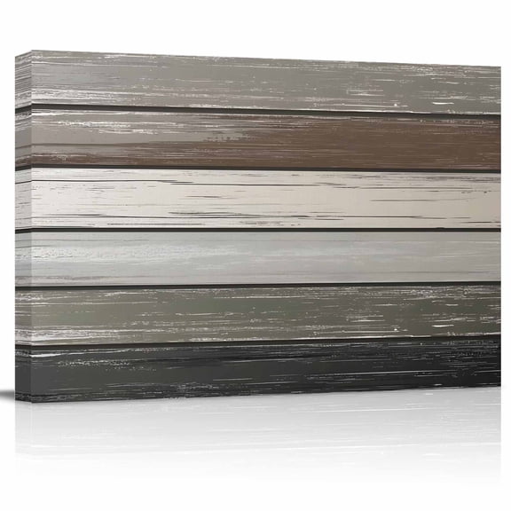Vintage Dark Grey Stripe Canvas Print Wall Art Peeling Paint Effect Texture Pictures Painting Morden Artwork for Living Room Bedroom, Ready to Hang - 12"x16"