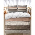 thumbnail image 1 of Vintage Dark Grey Stripes Bedding Duvet Cover Set Full Size 4 Pieces Peeling Paint Effect Theme Bedding Set with Zipper Closure, 1 Comforter Cover 86x86 Inches 1 Flat Sheet & 2 Pillow Cases, 1 of 7