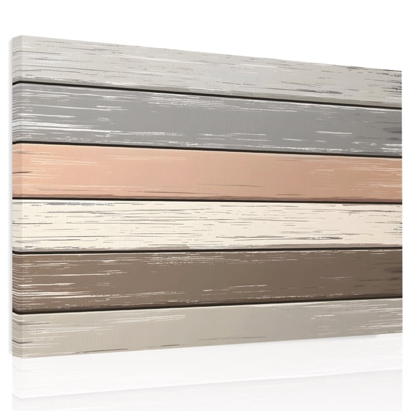 Vintage Dark Grey Stripes Canvas Print Wall Art, Peeling Paint Effect Theme Wall Decor Modern Artwork Paintings Pictures for Living Room Framed and Stretched Ready to Hang, 20" x 24"