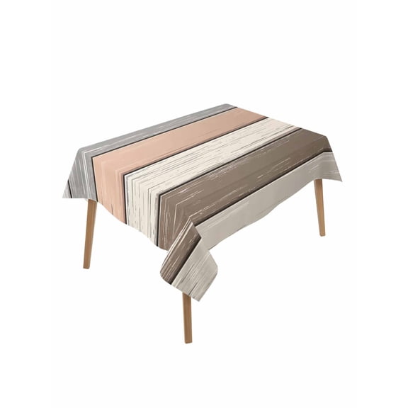 Vintage Dark Grey Stripes Table Cloth 60x102 Inch Rectangle, Peeling Paint Effect Theme Waterproof Tablecloth Washable Table Cover for Party Picnic Dinner Decor