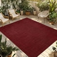 thumbnail image 1 of Vintage Dark Red Outdoor Rug 5x8 Ft - Reversible Patio Rug Outdoor Camping Rugs, Farmhouse Retro Solid Color Linen Texture Indoor Outdoor Area Rugs, Non-Slip Outdoor Carpet Runner for Deck/Porch, 1 of 8