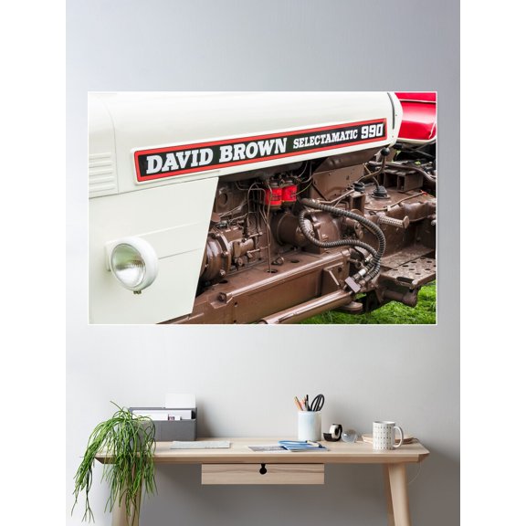 Vintage David Brown 990 Tractor Poster Wall Art, Modern Wall Decor For Living Room Bedroom, 8x12 UNFRAMED