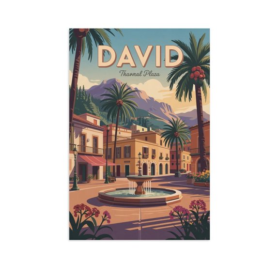 Vintage David Retro Panama Tourism with Scenic Views & Peaceful Ambiance Print Poster