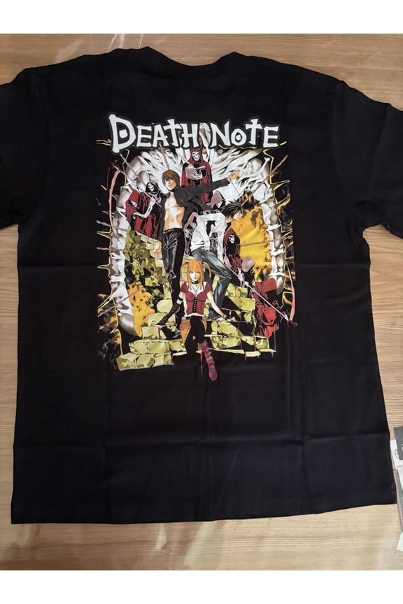 Vintage Death Note Black T-Shirt Graphic Movie anime NI116 FREE SHIPPING