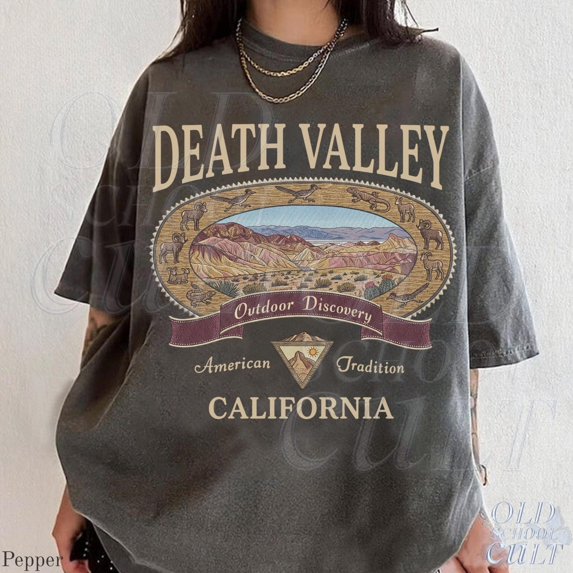 Vintage Death Valley California Graphic Tshirt, Retro Desert Landscape 90s Hiking Shirt, Unisex Cotton T-Shirt, Sizes S-3XL