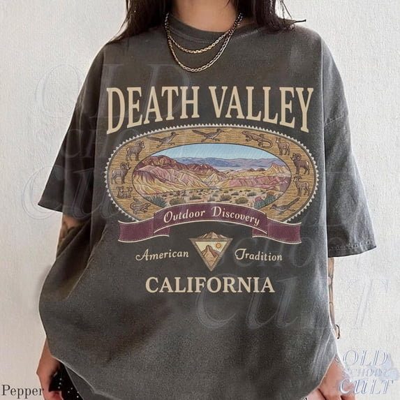 Vintage Death Valley California Graphic Tshirt, Retro Desert Landscape 90s Hiking Shirt, Unisex Cotton T-Shirt, Sizes S-3XL