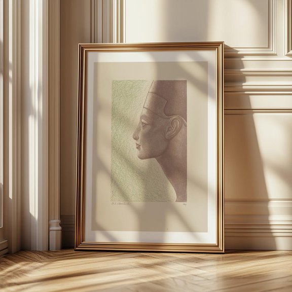 Vintage Deco Portrait Modernist Female Profile Design Wall Decor Unframed Paper Print