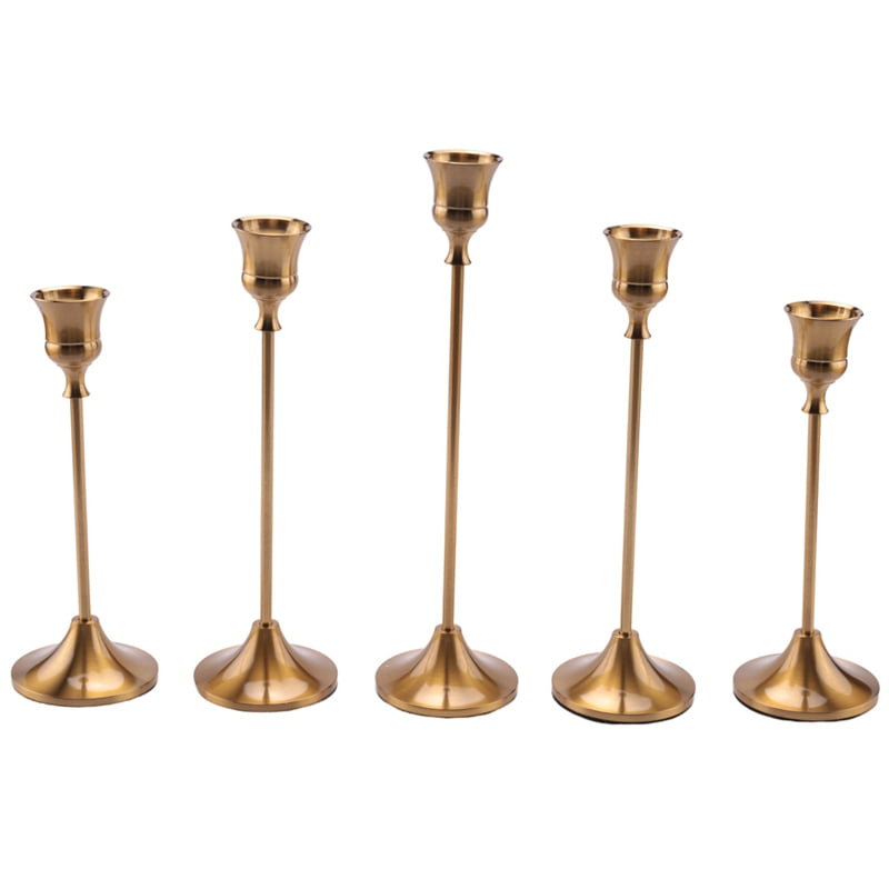 Vintage Decor Candlestick Holders Brass Gold Taper Candle Holders Metal