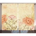 thumbnail image 1 of Ambesonne Vintage Curtains 2 Panel Set, Grunge Retro Flowers, 108" x 90", Cream Pink, 1 of 3