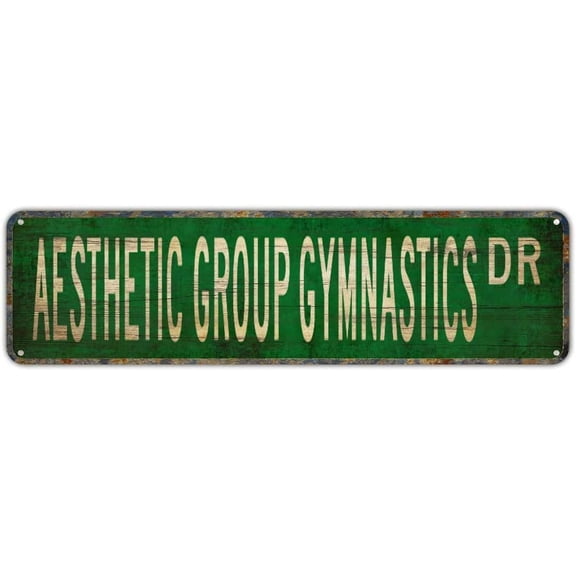 Vintage Decor Wall Signs Aesthetic Group Gymnastics Aesthetic Group Gymnastics Gift Street Sign City Country Road Wall Gift Street Sign Tin Sign 4x16 inches