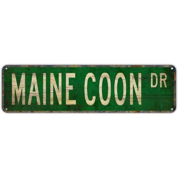 Vintage Decor Wall Signs Maine Coon Maine Coon Lover Maine Coon Sign Maine Coon Wall Decor Art Signs Decorations Plaque 16 x 4inch Metal Aluminum Sign