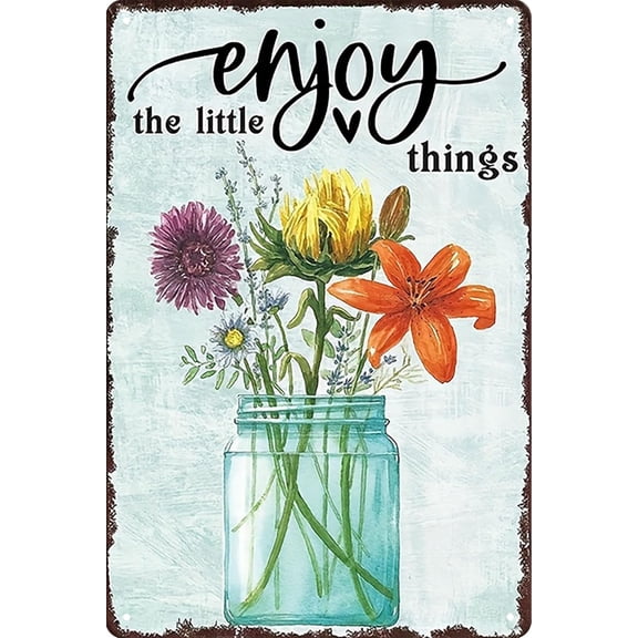 Vintage Decoration Metal Sign,Retro Funny Home Tin Sign,Wall Aesthetics for Kitchen Bar Pub Club Cafe Living Room Restaurant Shop Office 8x12 Inches (Enjoy)
