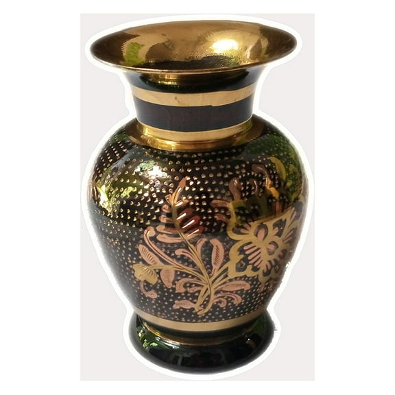 Vintage Decorative Brass Vase for Living Room, Centerpiece or Flowers | Minakari Decorative Pot | Flower Vases Home Decor Showpieces | Home Decor Accents | Hind Handicrafts