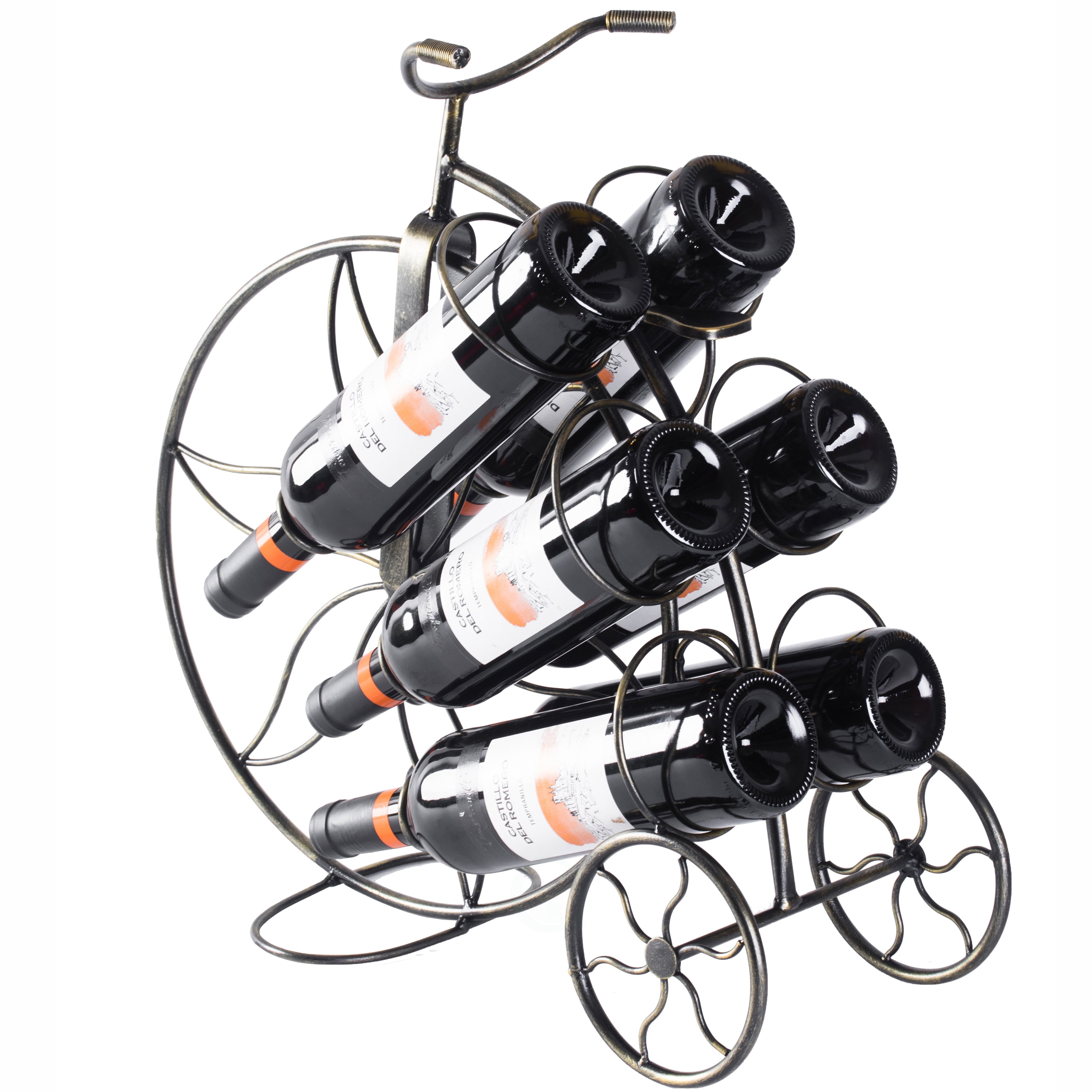 Bronze Vintage Metal Bicycle 6-Bottle Wine Holder