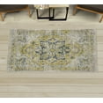 thumbnail image 1 of Vintage Decorative Rug, Ethnic Motifs and Bohemian Shapes in a Nostalgic Composition Folk Art, Quality Carpet for Bedroom Dorm and Living Room, 6 Sizes, Yellow Dark Night Blue, by Ambesonne, 1 of 1